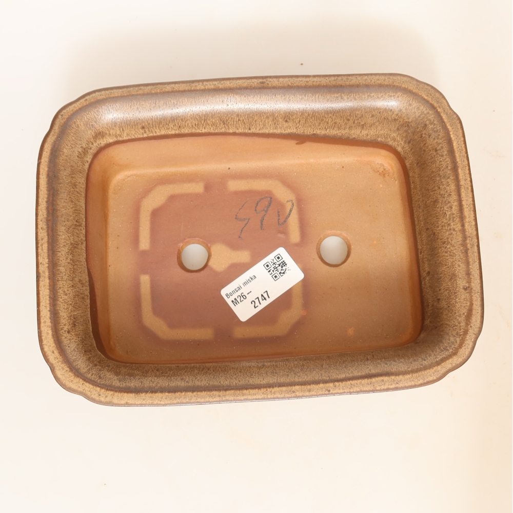 Keramische schaal  20 x 15,5 x 5,5 cm, kleur bruin
