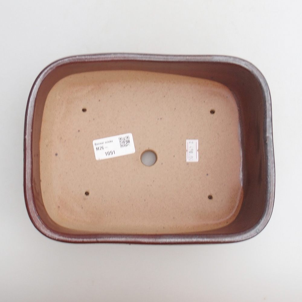 Bonsaischaal van keramiek 23 x 17 x 7,5 cm, kleur bordeauxrood
