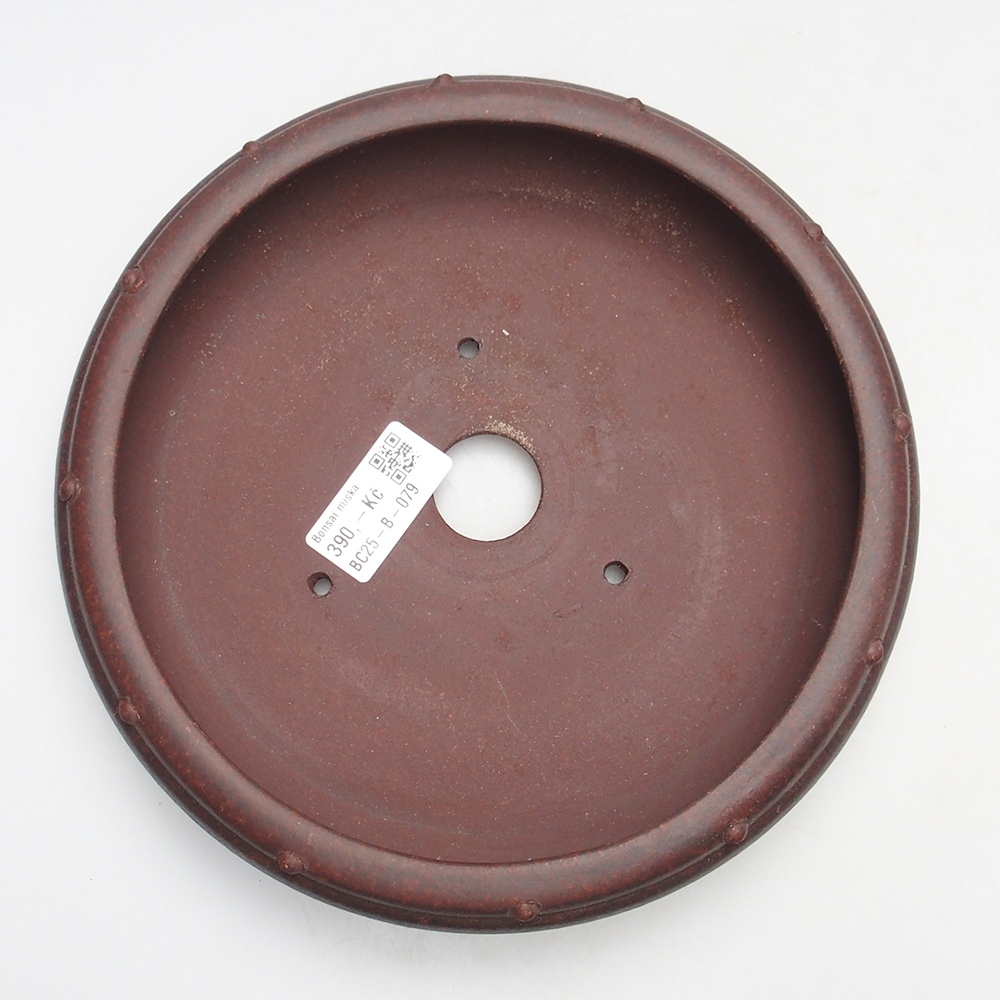 Kom 22 x 22 x 5 cm bruin-rood
