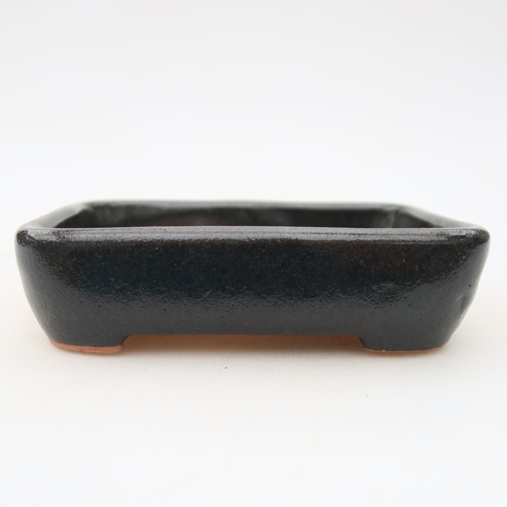 Keramische bonsaipot 12,5 x 9 x 3,5 cm, kleur: zwart