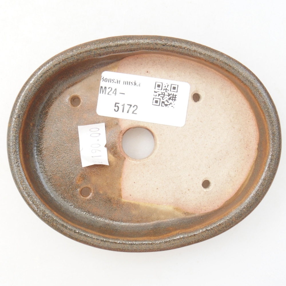 Bonsaischaal van keramiek 11,5 x 9 x 2,5 cm, bruin
