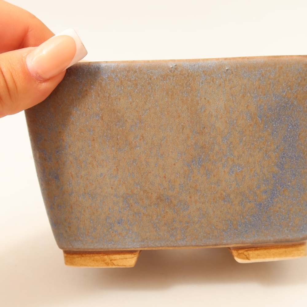 Keramische bonsaipot 13 x 13 x 8 cm, kleur: blauw