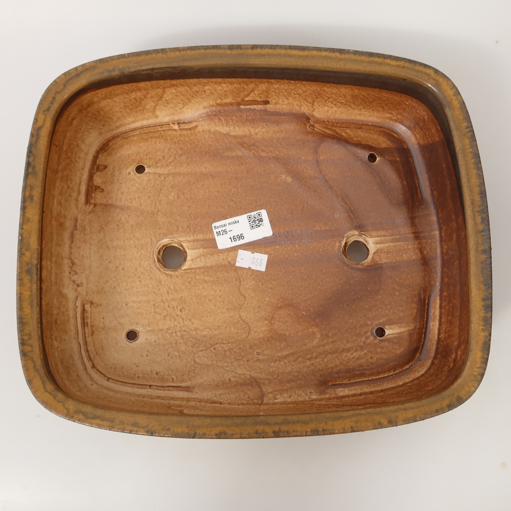 Bonsaischaal van keramiek 29,5 x 25 x 7 cm, bruin
