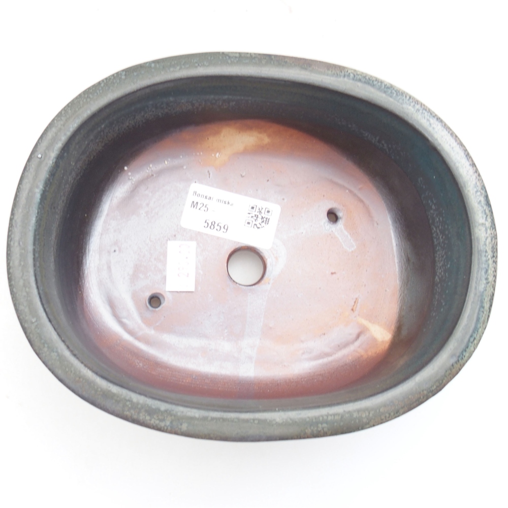 Bonsaischaal van keramiek 22 x 17 x 5 cm, groen