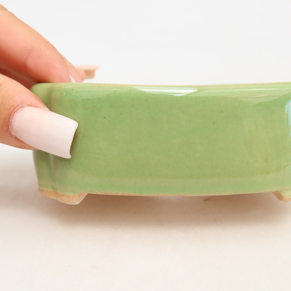 Keramische bonsaipot 10,5 x 8 x 4 cm, kleur groen