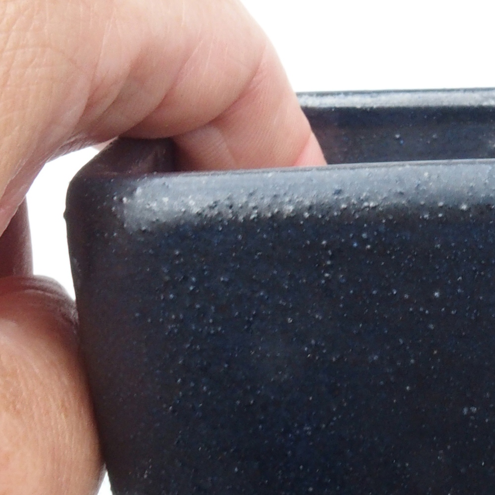 Bonsaischaal van keramiek 8 x 8 x 10,5 cm, kleur blauw