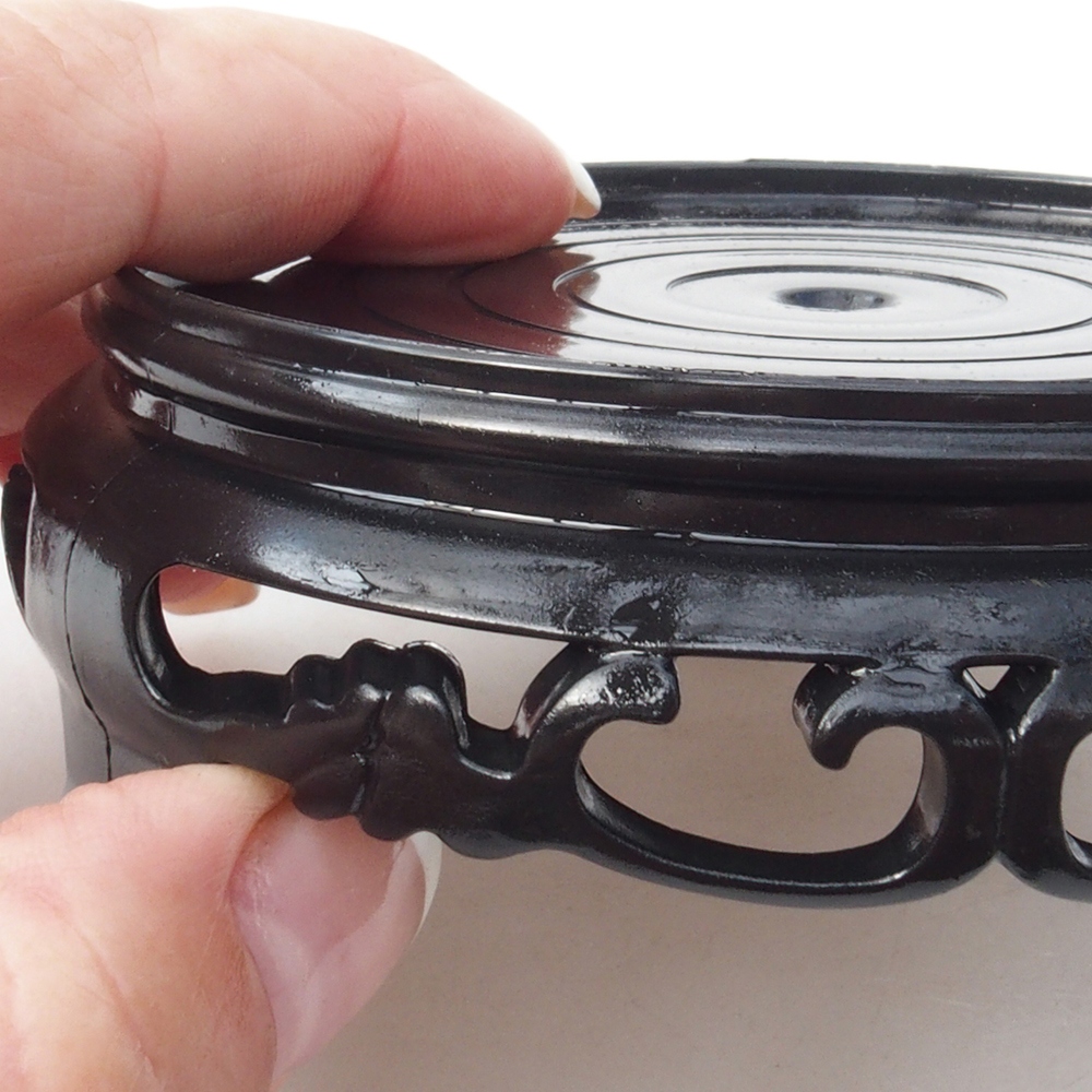 Bonsai tafel kunststof rond 10 x 10 x 3,5 cm, zwart