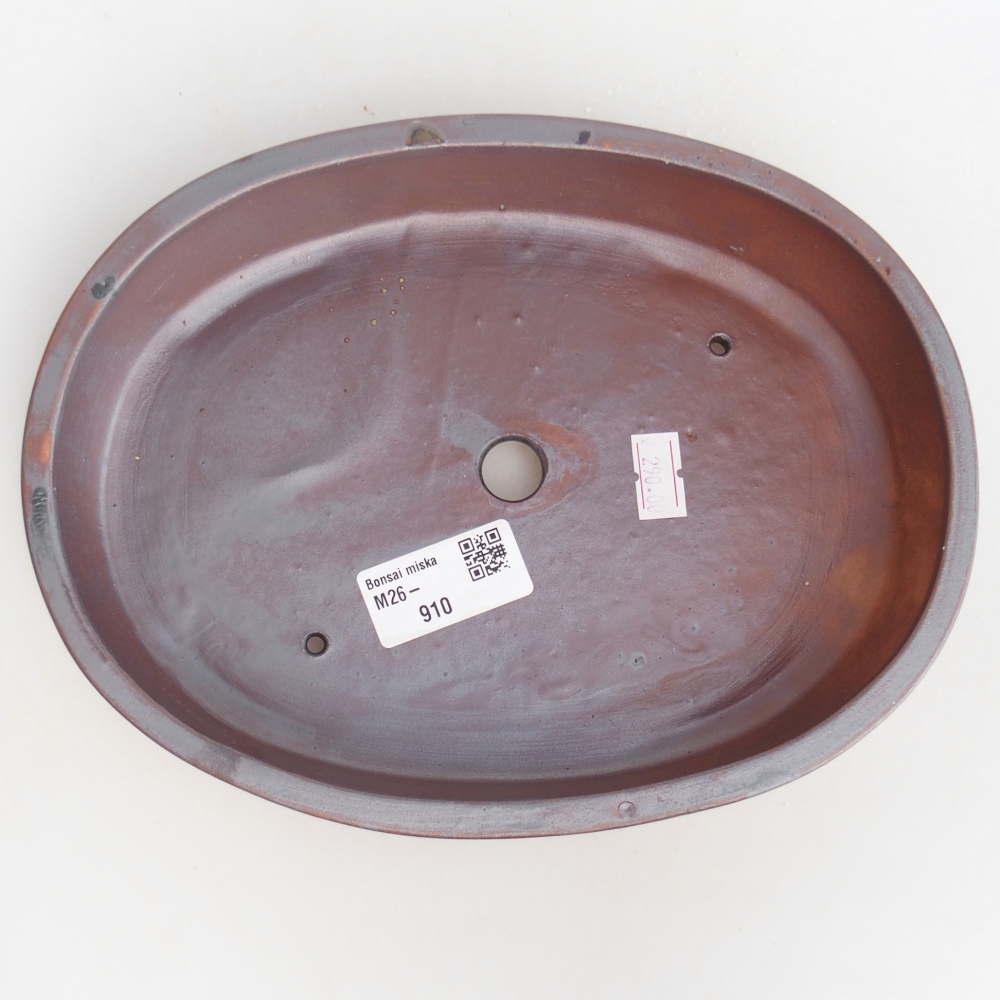 Bonsaischaal van keramiek 22 x 17 x 4 cm, metaalkleur