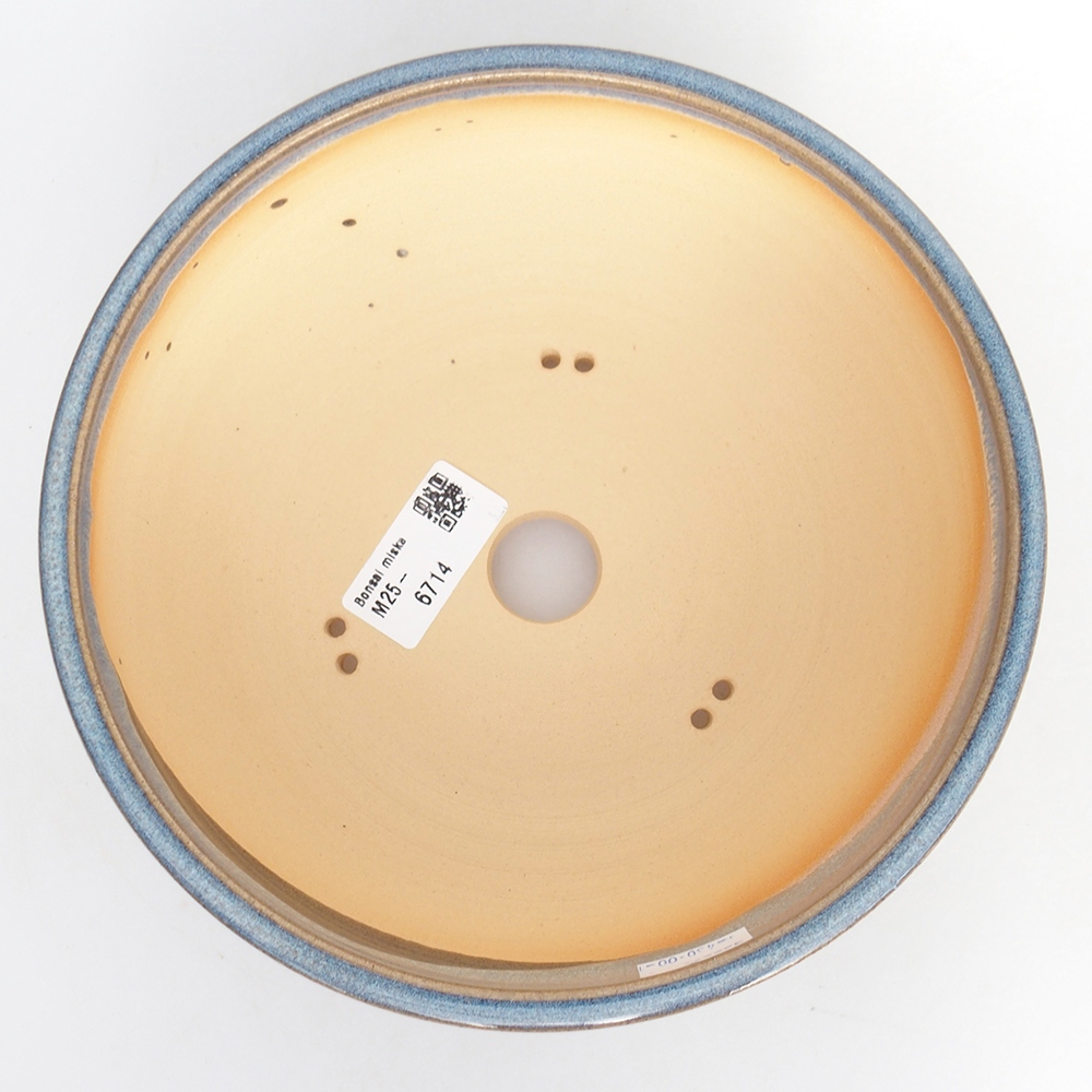 Bonsaischaal van keramiek 19 x 19 x 7 cm, kleur blauw