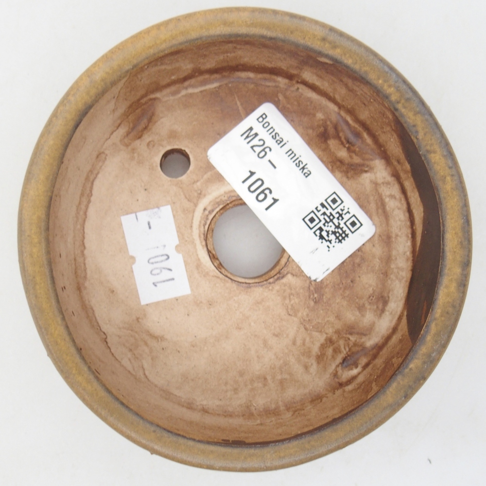 Bonsaischaal van keramiek 9 x 9 x 3,5 cm, bruin