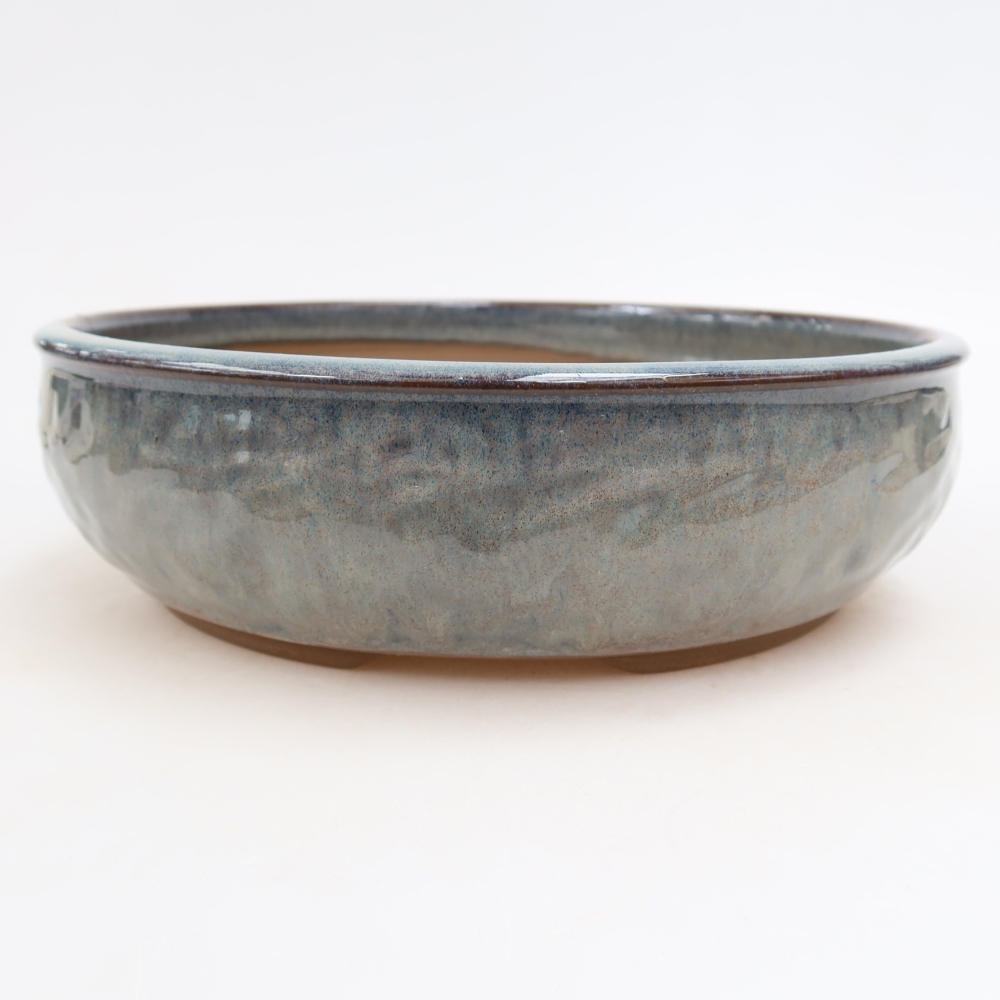 Keramische bonsaipot 22 x 22 x 6 cm, kleur grijs