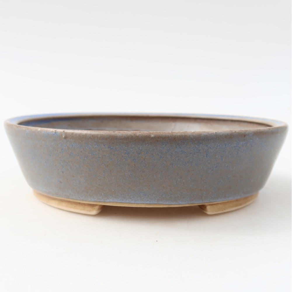 Keramische bonsaipot 15 x 14 x 4 cm, kleur: blauw