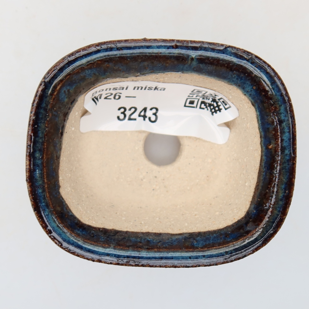 Keramische bonsaischaal 6 x 5 x 3,5 cm, kleur: blauw