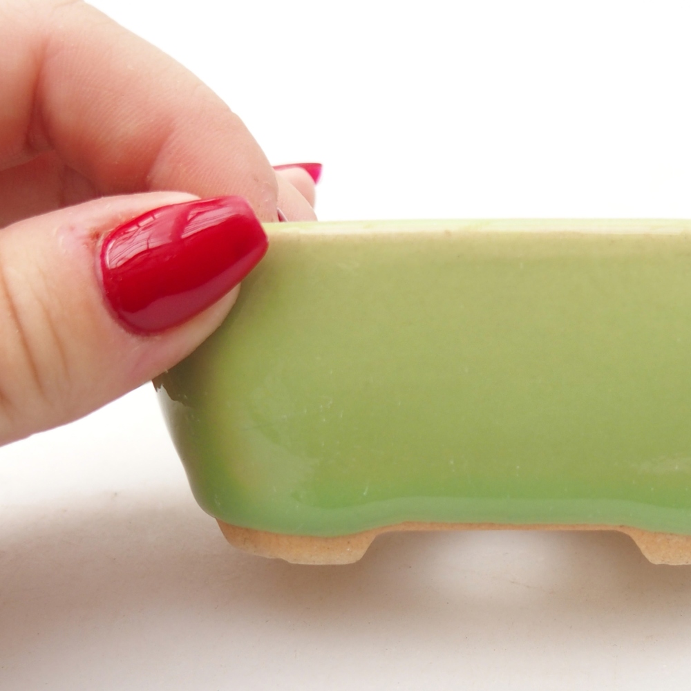 Bonsaischaal van keramiek 26 x 26 x 8 cm, kleur rood