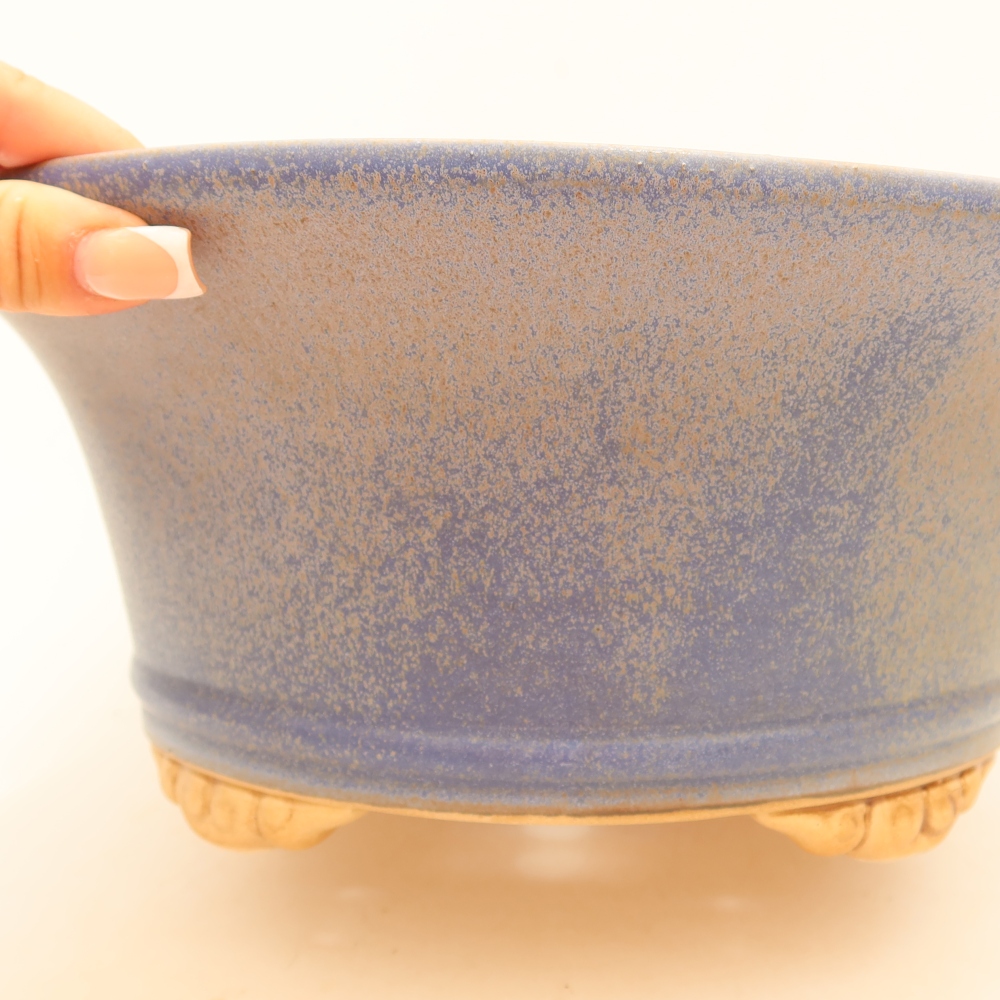 Keramische bonsaipot 29 x 29 x 12 cm, kleur: blauw