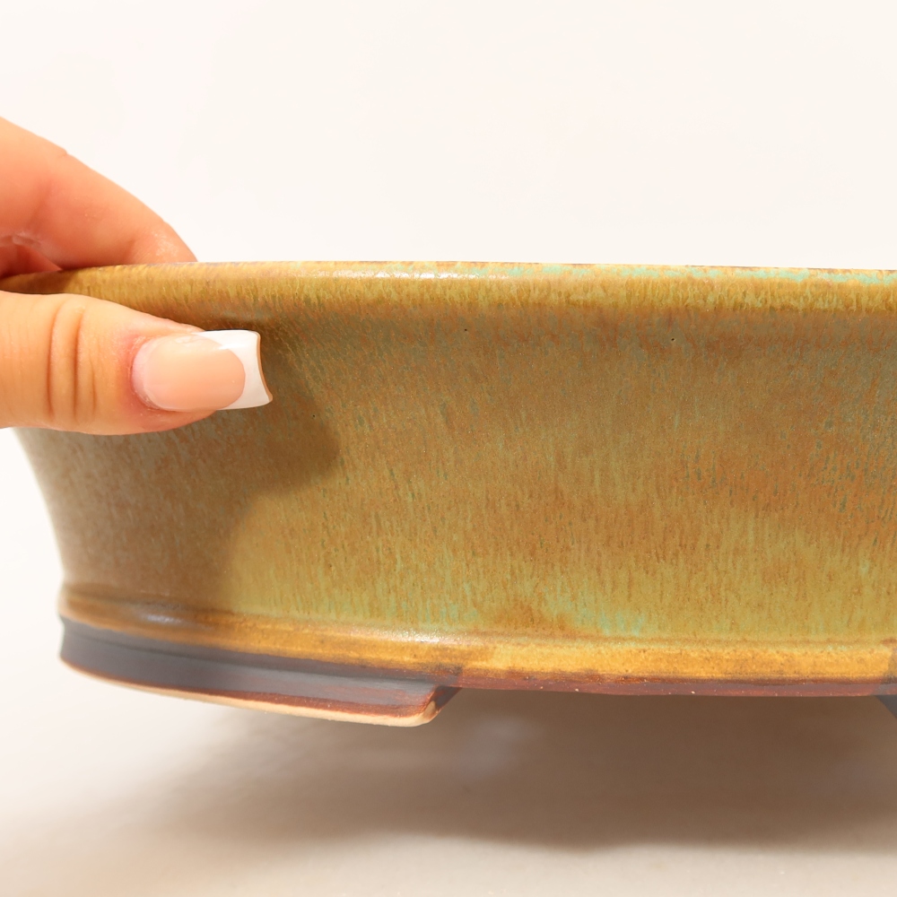 Keramische bonsaipot 31,5 x 28 x 7 cm, kleur: blauw