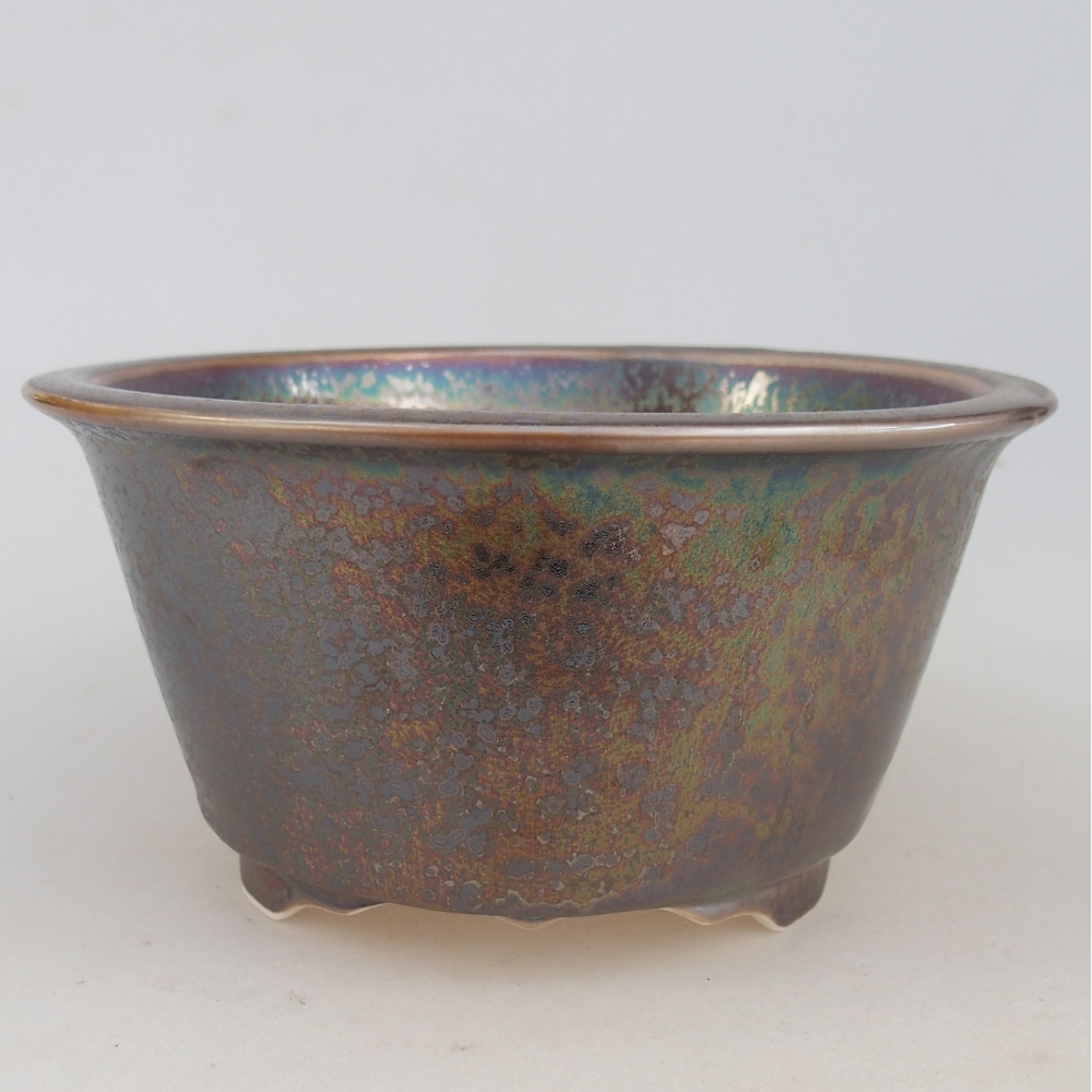 Bonsaischaal van keramiek 16 x 16 x 8,5 cm, goudkleurig