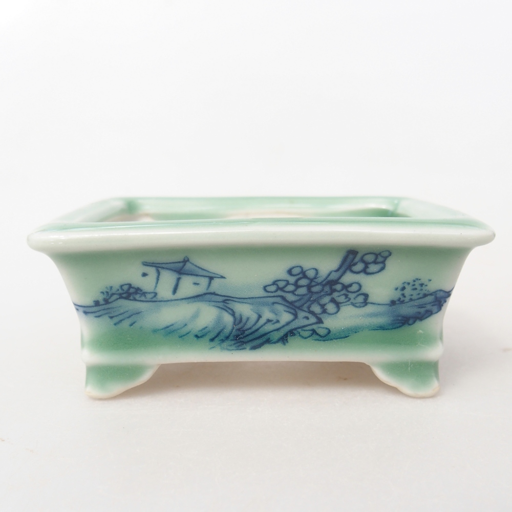 Mini bonsaischaal 8 x 6 x 3 cm, groen