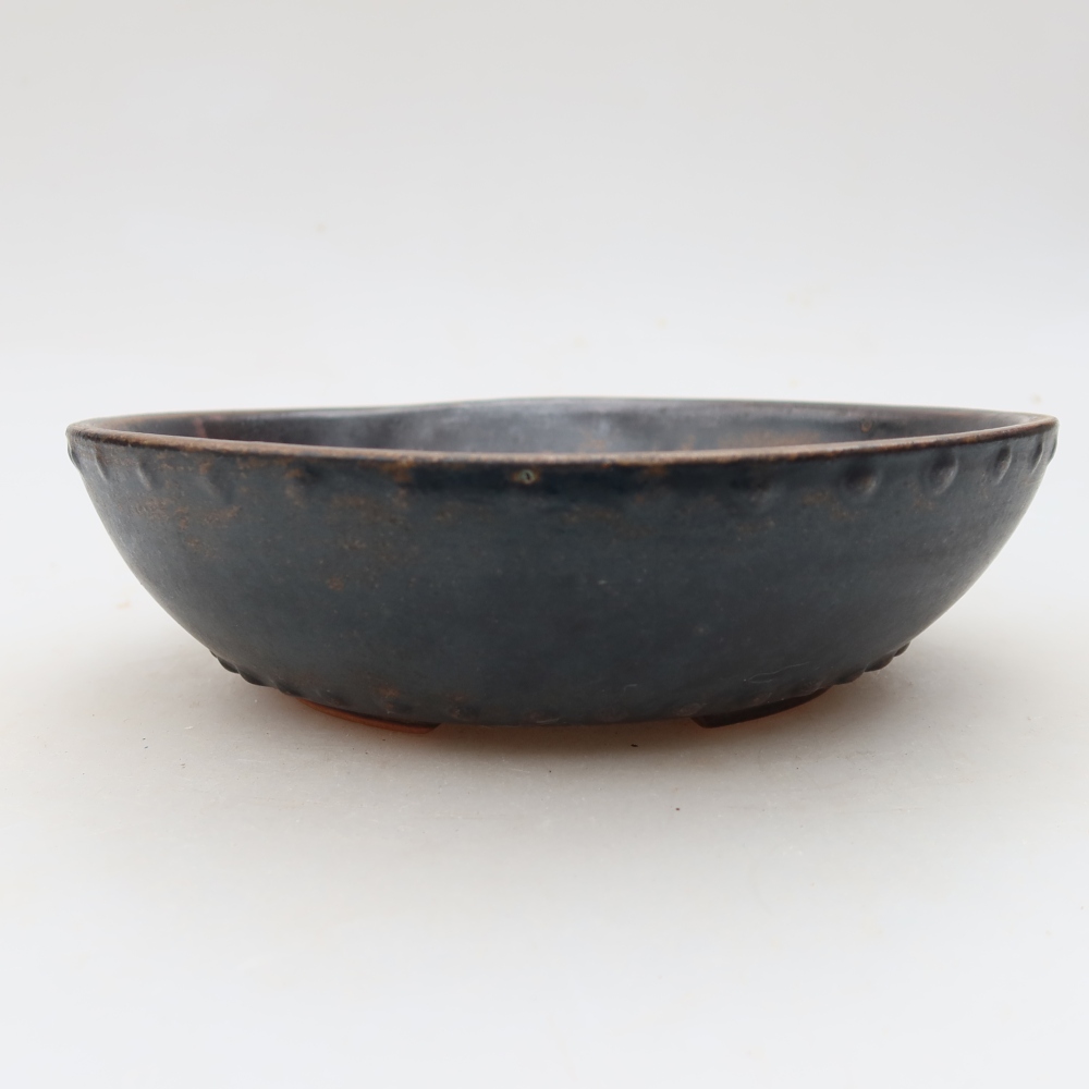 Bonsaischaal van keramiek 17,5 x 17,5 x 5 cm, bruin