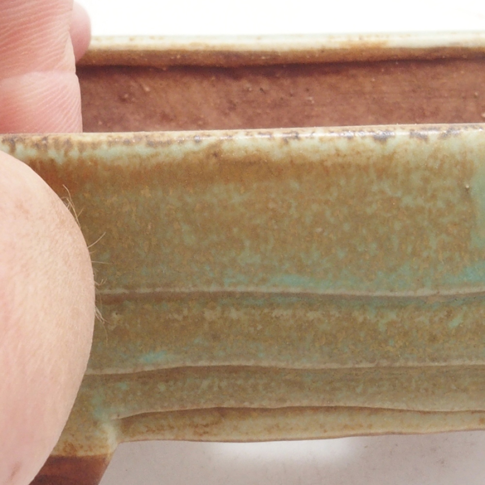 Bonsaischaal van keramiek 10 x 8,5 x 4 cm, bruin