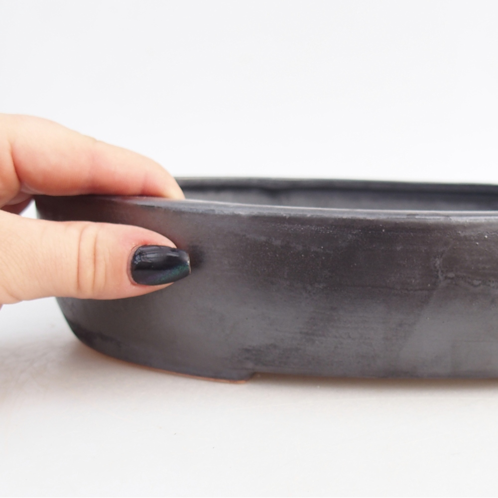 Bonsaischaal van keramiek 27 x 21 x 5,5 cm, metaalkleur