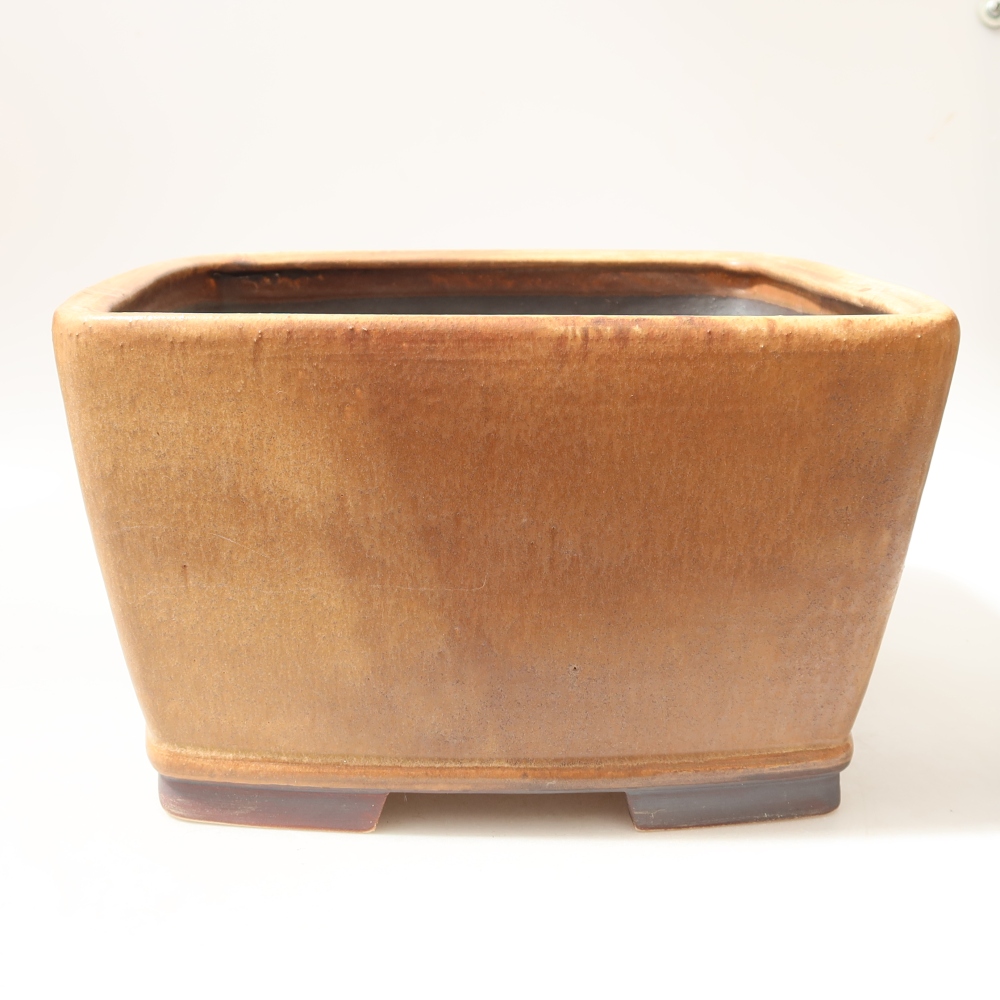 Keramische bonsaipot 26,5 x 26,5 x 15,5 cm, kleur bruin