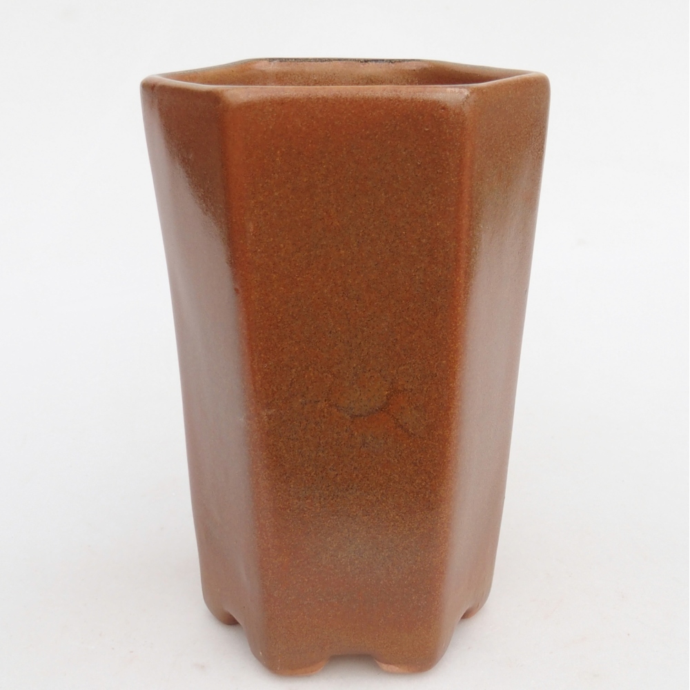 Bonsaischaal van keramiek 10 x 8,5 x 14,5 cm, bruin