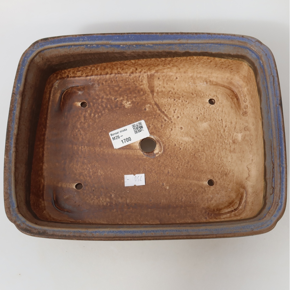 Keramische bonsaipot 25,5 x 20 x 7 cm, kleur: blauw