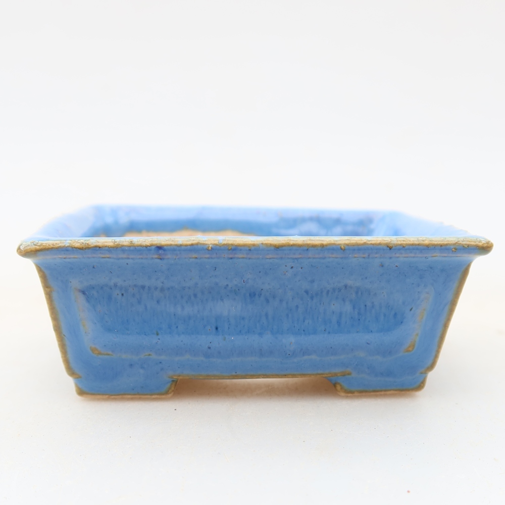 Keramische bonsaipot 6,5 x 6,5 x 2,5 cm, kleur: blauw