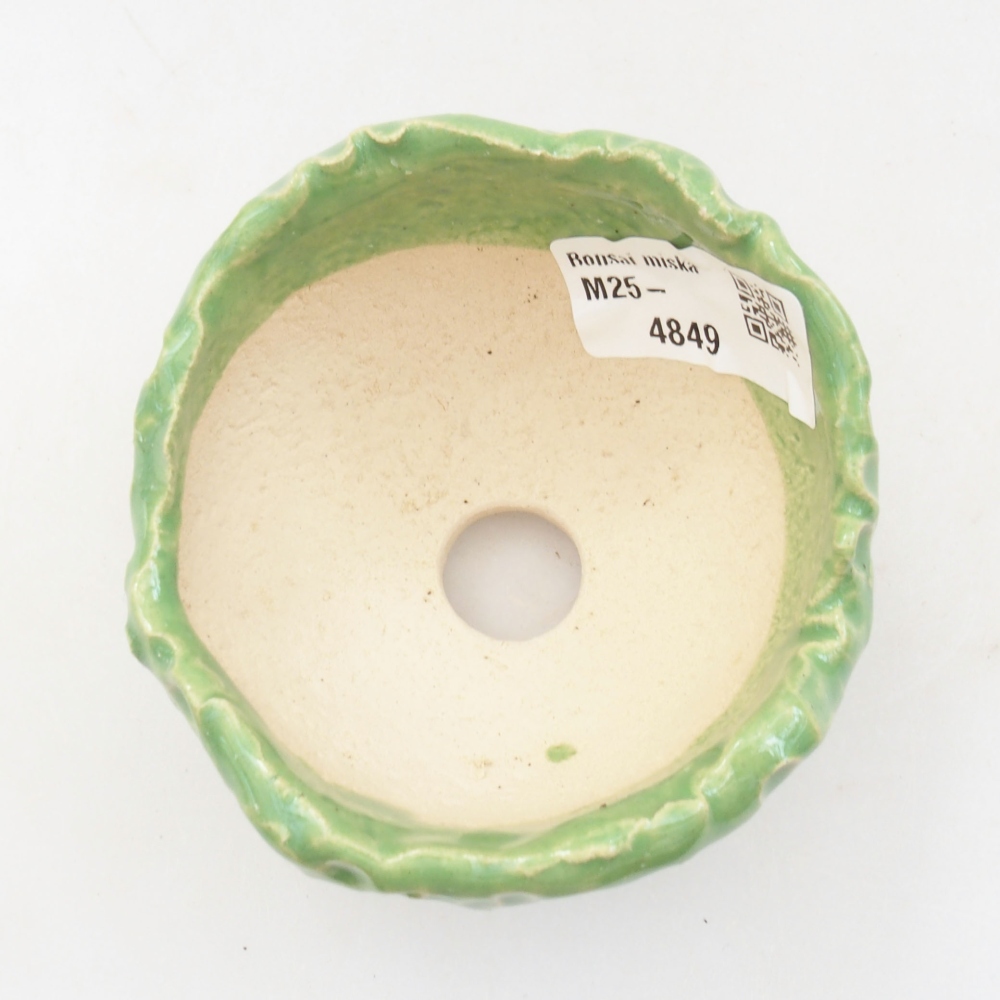 Schelp van keramiek 7,5 x 7,5 x 5,5 cm , kleur groen