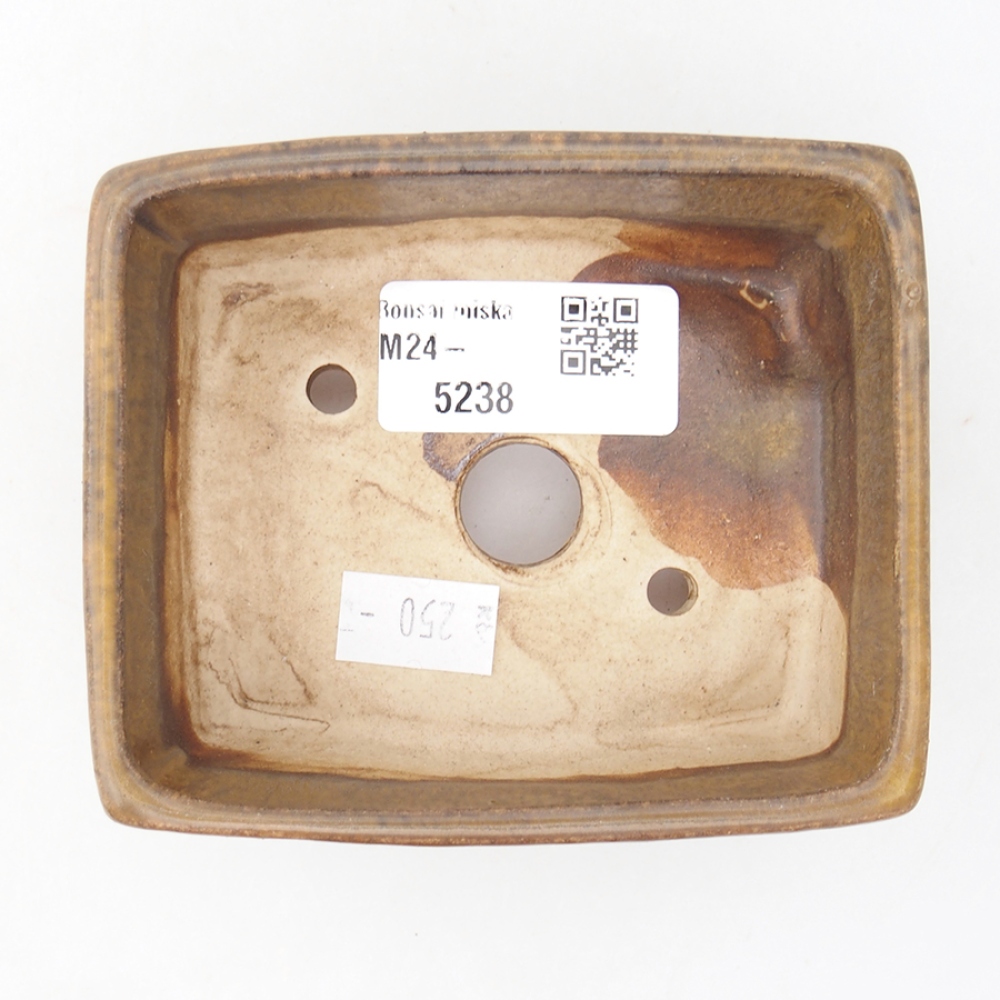 Bonsaischaal van keramiek 10 x 8,5 x 4 cm, bruin