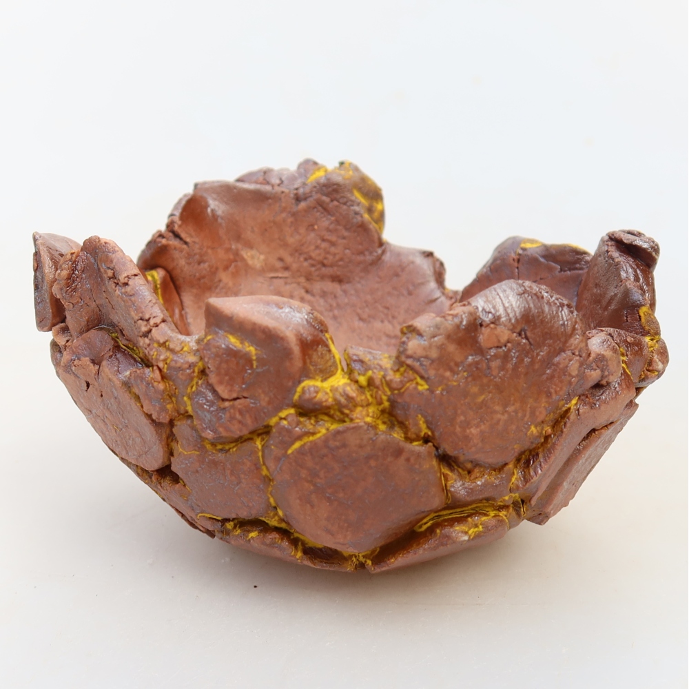 Keramisch Schelp 9,5 x 9 x 6 cm , kleur geel