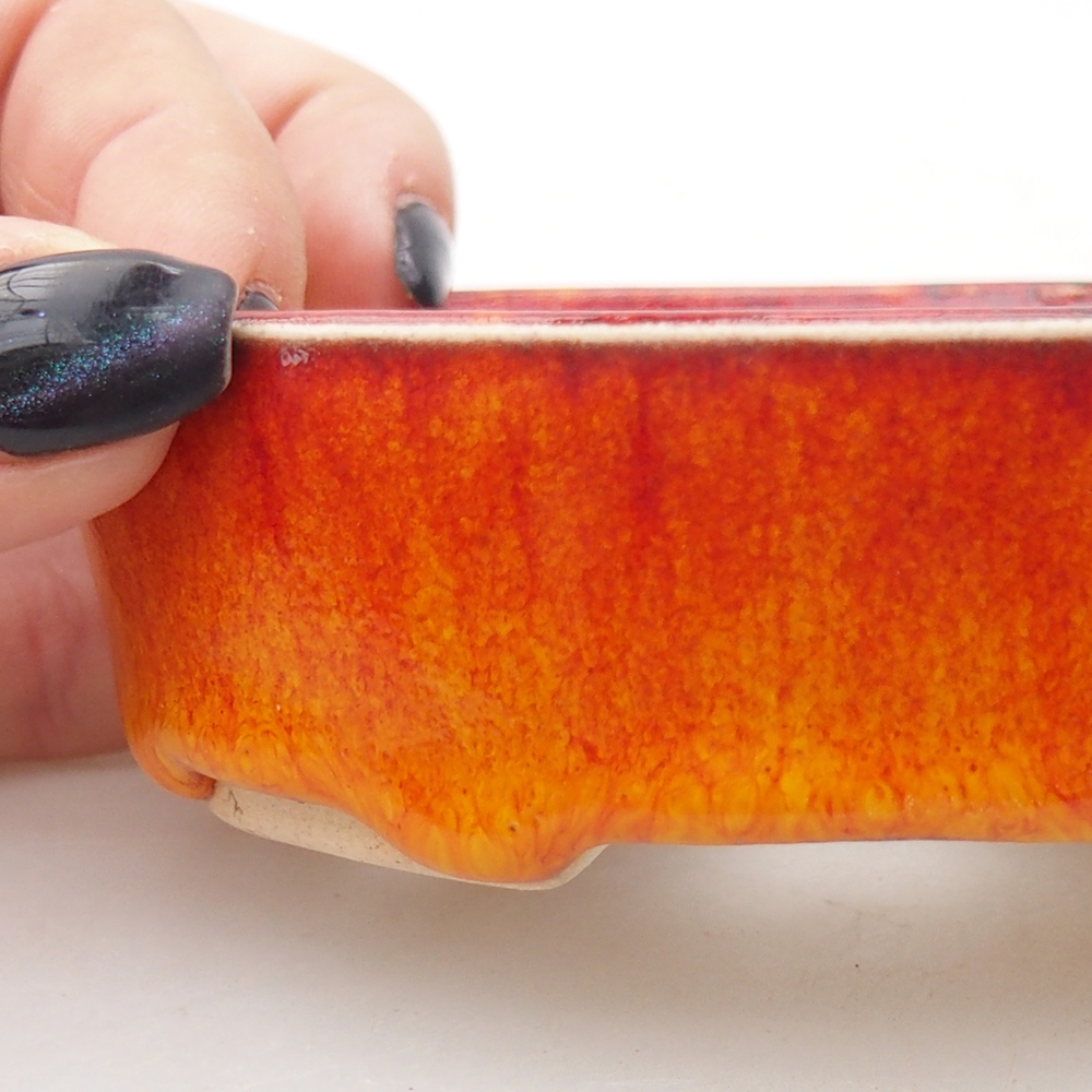 Mini bonsaischaal 9,5 x 8,5 x 3 cm, oranje