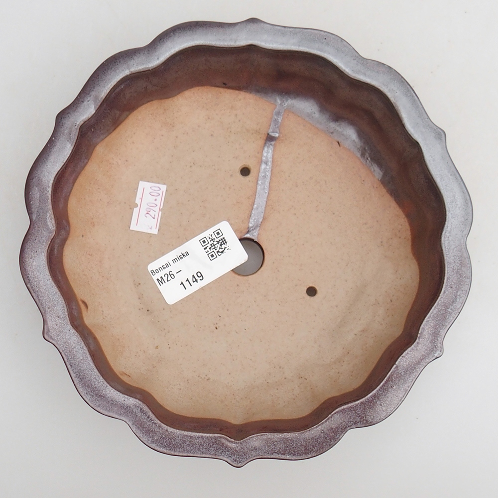 Bonsaischaal van keramiek 18 x 18 x 4,5 cm, bruin