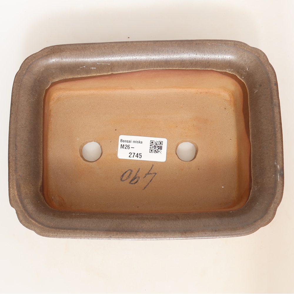 Keramische schaal  20 x 15,5 x 5,5 cm, kleur bruin
