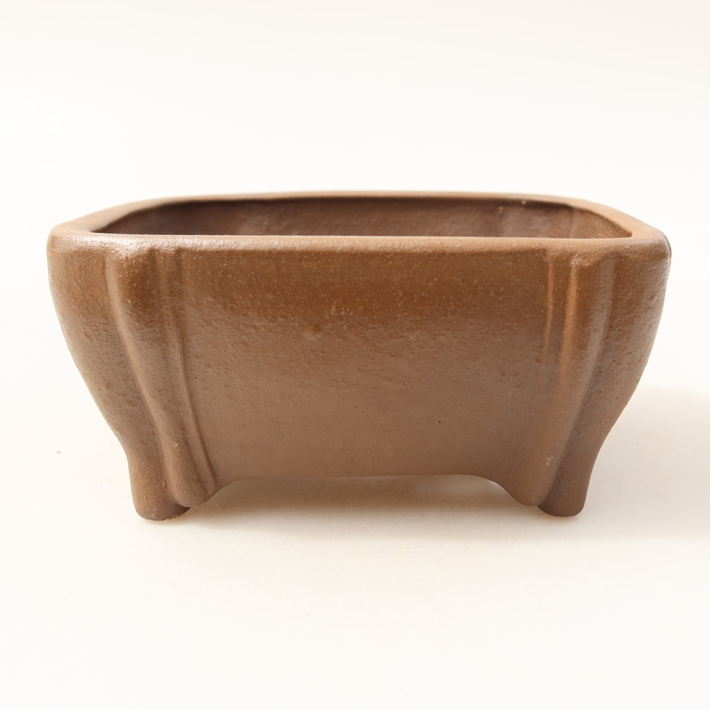 Bonsaischaal van keramiek 10,5 x 10,5 x 4,5 cm, bruin