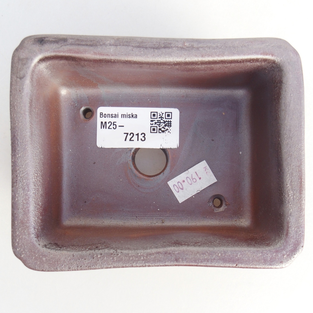 Bonsaischaal van keramiek 26 x 26 x 8 cm, kleur rood
