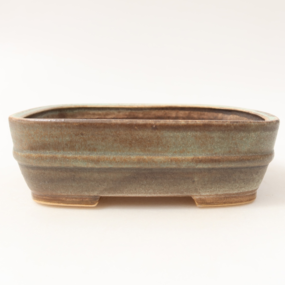 Keramische bonsaipot 14,5 x 11,5 x 4,5 cm, kleur groen