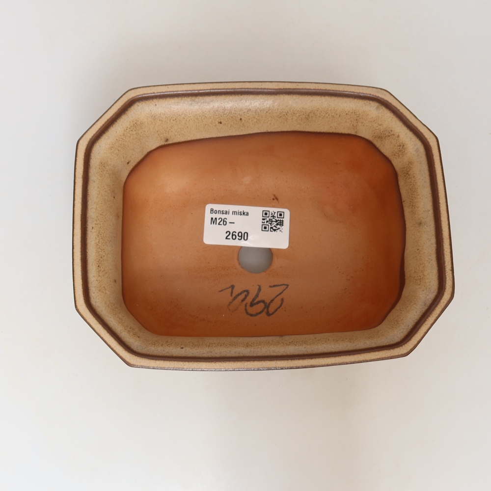 Keramische schaal  15 x 12 x 7 cm, kleur: beige