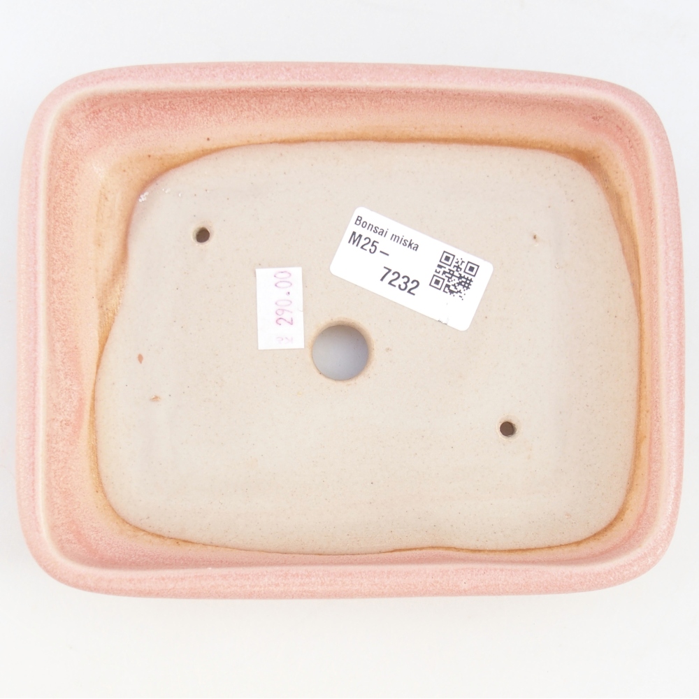 Bonsaischaal van keramiek 26 x 26 x 8 cm, kleur rood