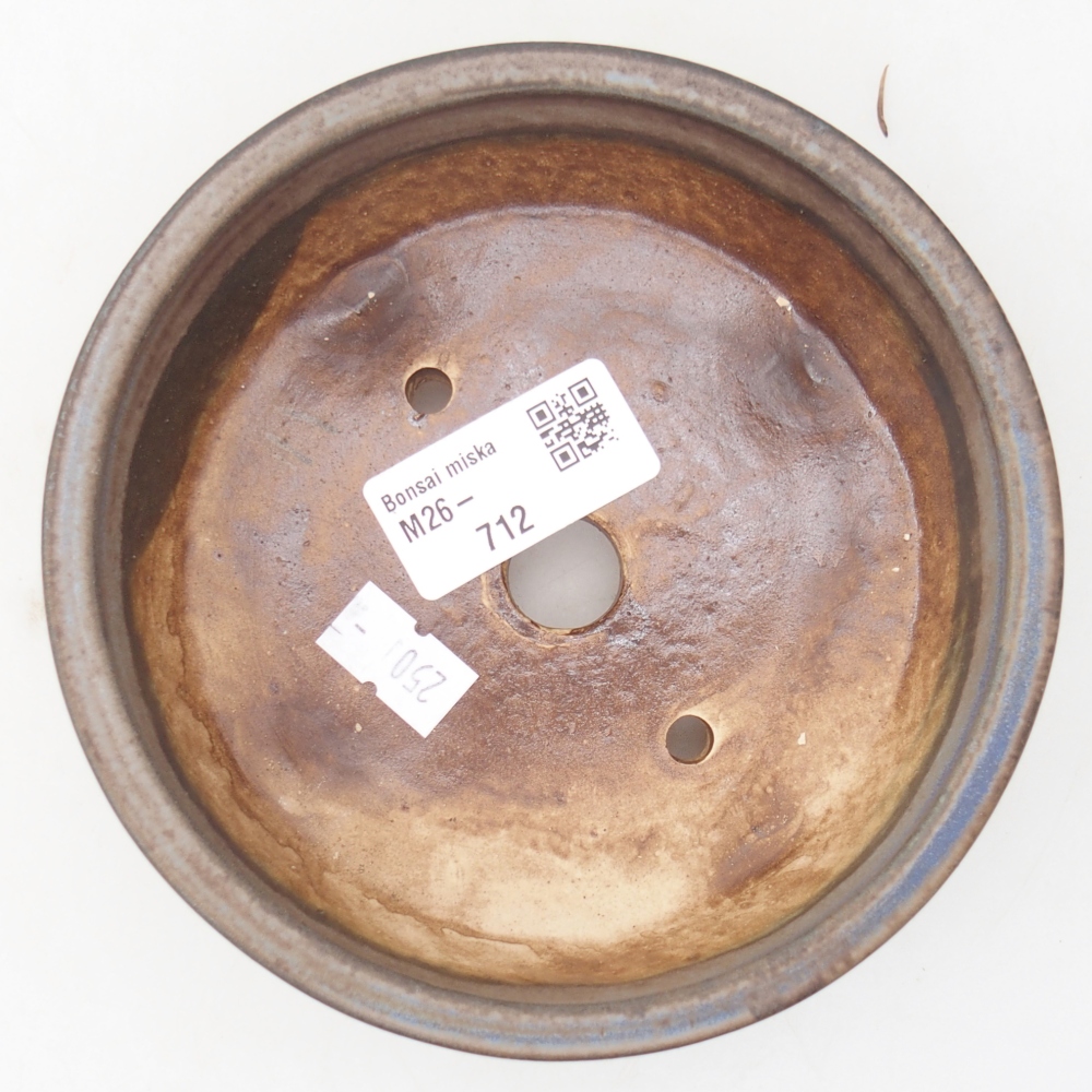 Bonsaischaal van keramiek 13,5 x 13,5 x 4 cm, kleur blauw