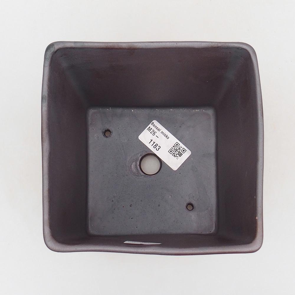 Bonsaischaal van keramiek 13 x 13 x 13 cm, metaalkleur