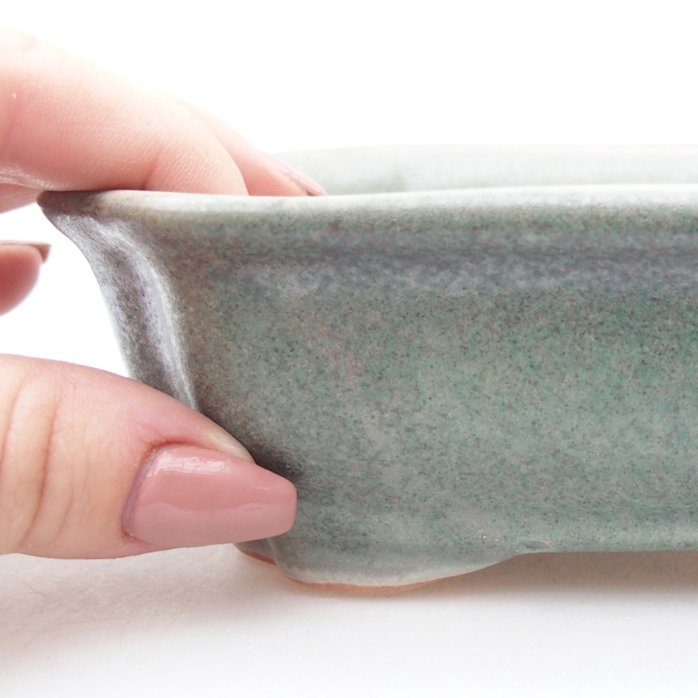 Bonsaischaal van keramiek 15,5 x 12 x 4,5 cm, groen