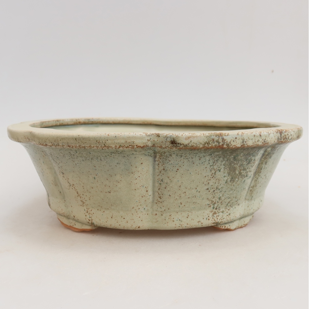 Bonsaischaal van keramiek 26 x 26 x 8 cm, groen
