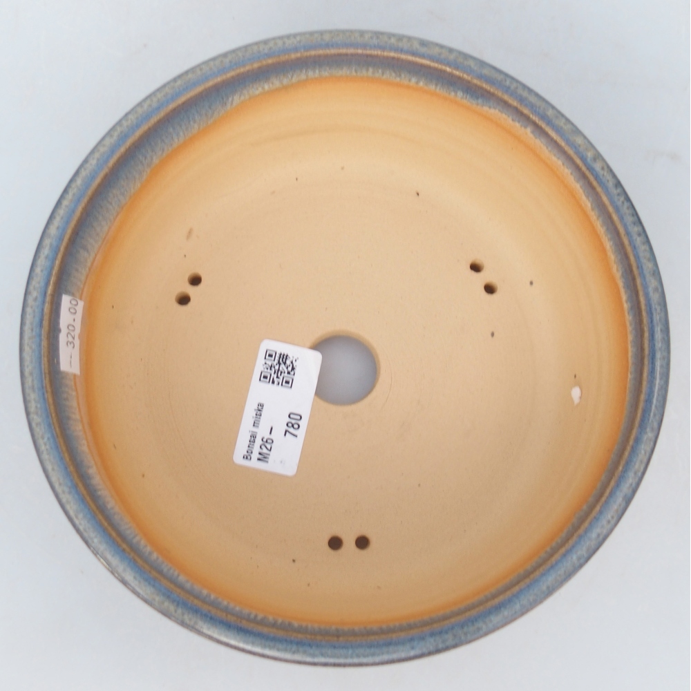 Bonsaischaal van keramiek 17,5 x 17,5 x 6 cm, kleur blauw