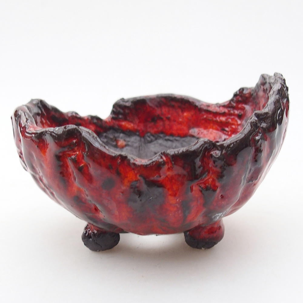 Keramische schaal 9,5 x 9 x 6 cm , kleur rood