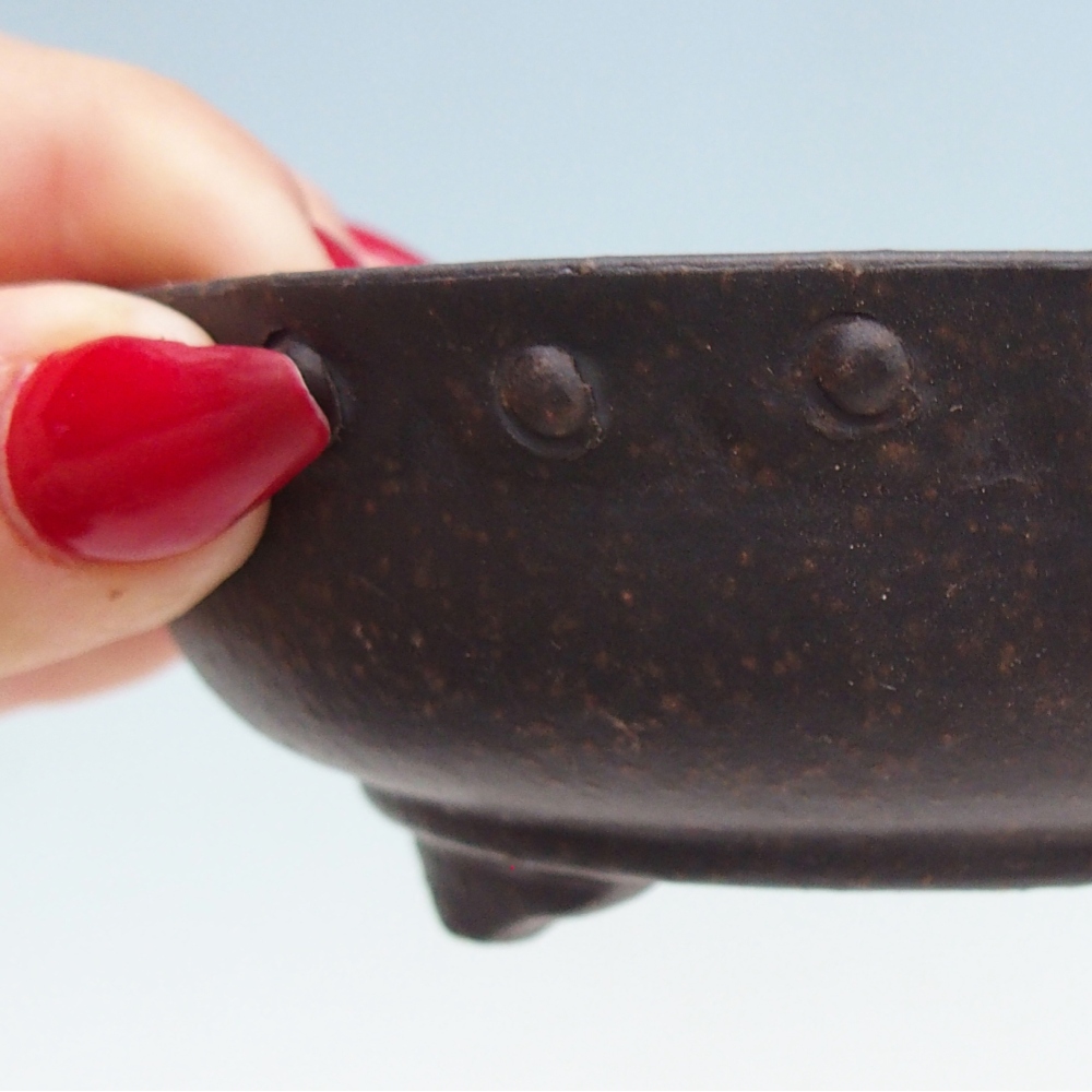 Bonsaischaal van keramiek 11,5 x 11,5 x 4,5 cm, zwart