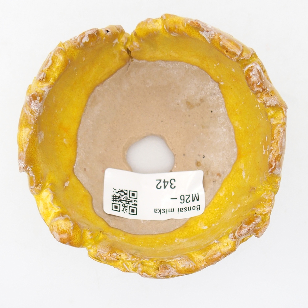 Schelp van keramiek 8,5 x 8,5 x 6 cm , geel