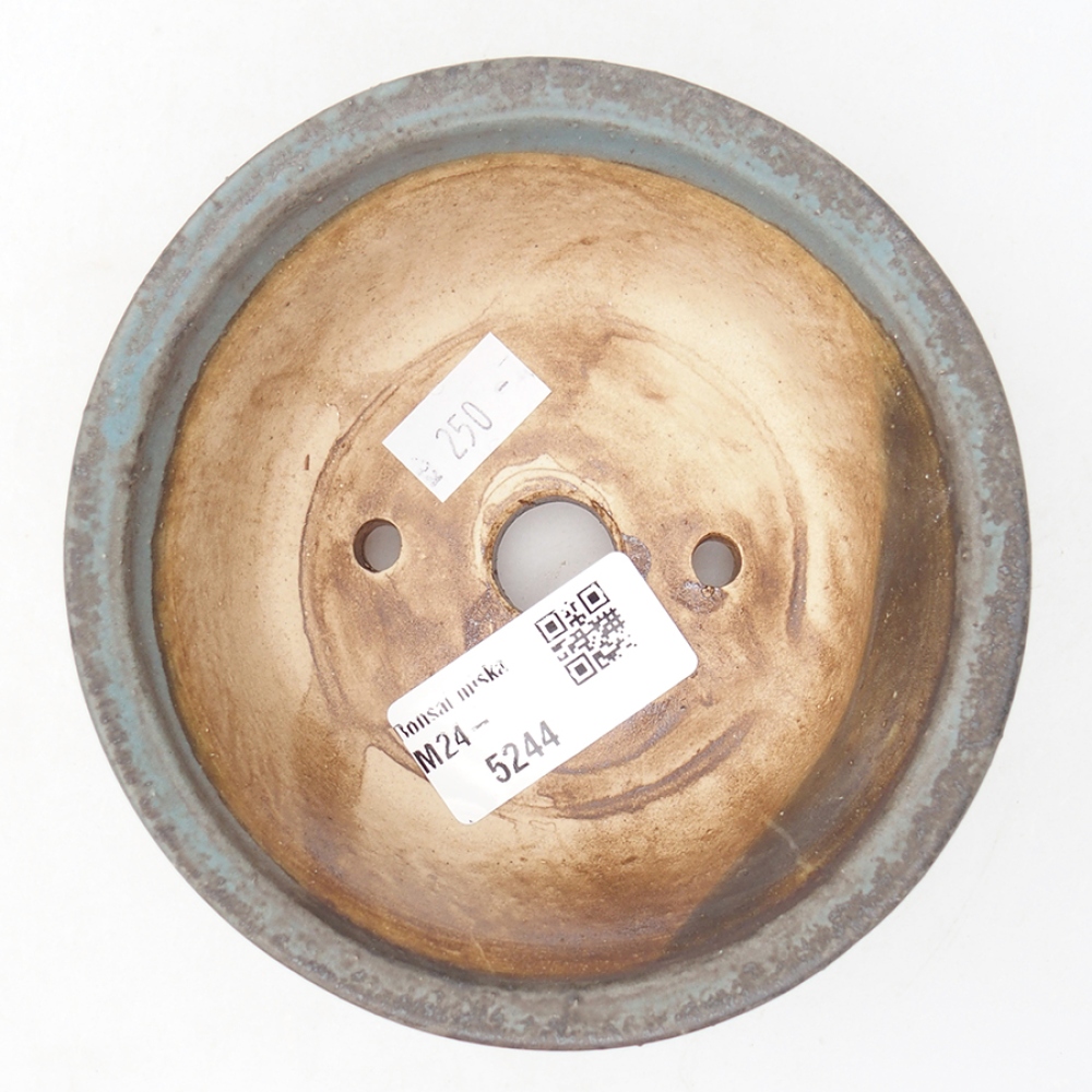 Bonsaischaal van keramiek 11,5 x 11,5 x 5 cm, kleur blauw