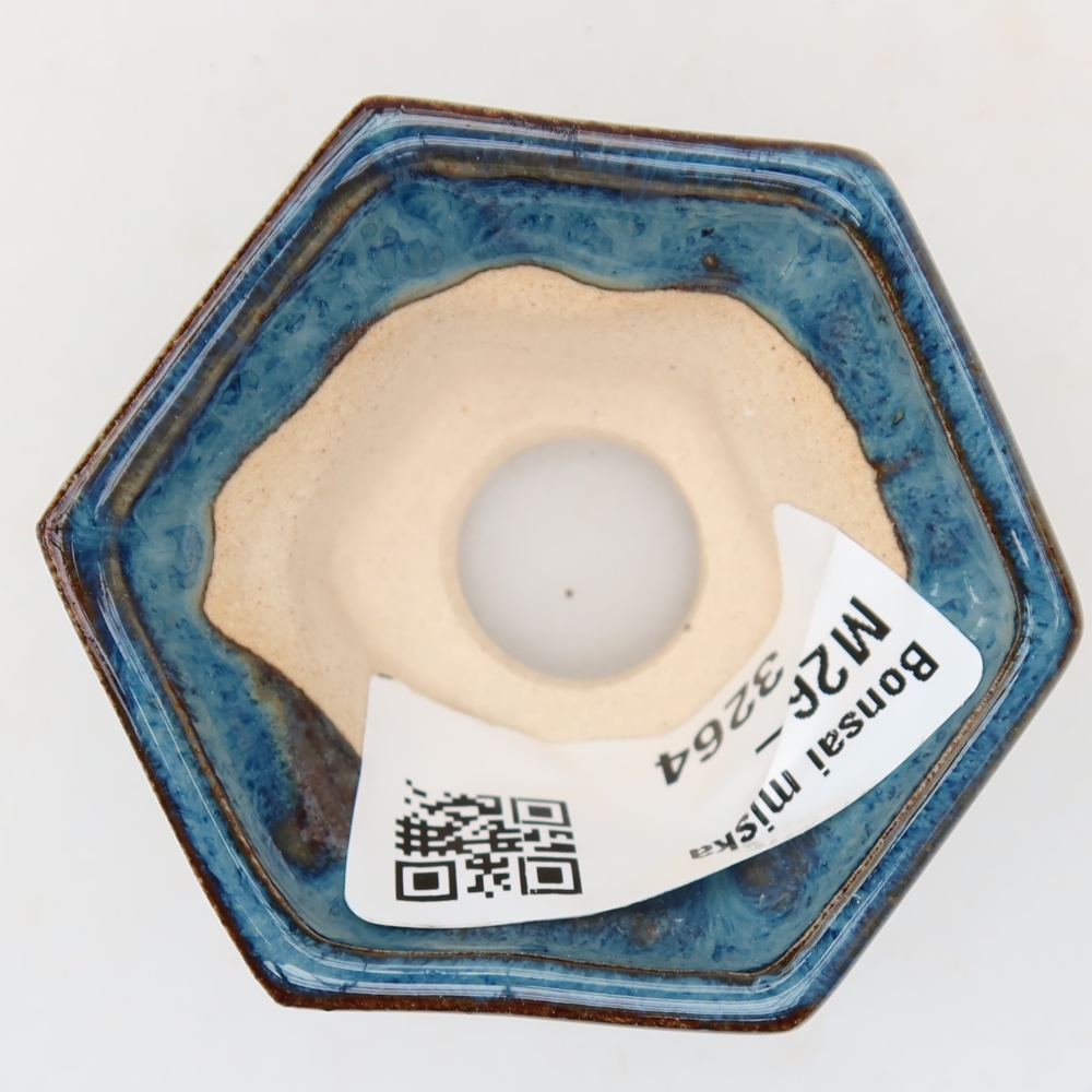 Keramische bonsaipot 5,5 x 5 x 3 cm, kleur: blauw